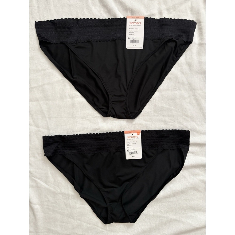 NEW Warners No Pinching No Problems Lace Bikini WR5509 2 Pair Women Size 3xlarge